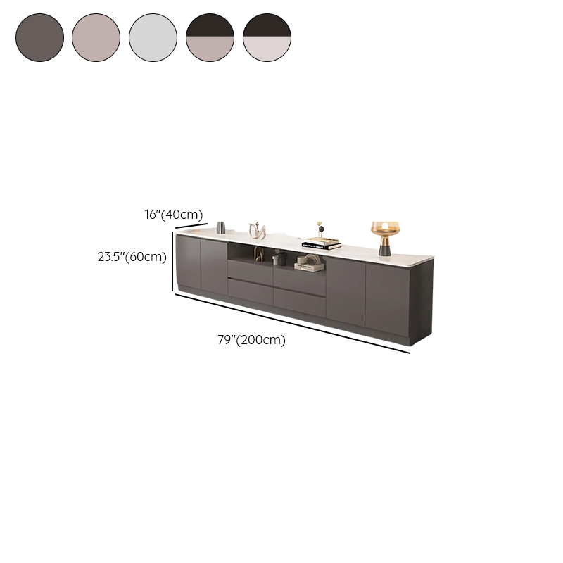 Sleek Vitreous Rectangular TV Stand with Door - image 11