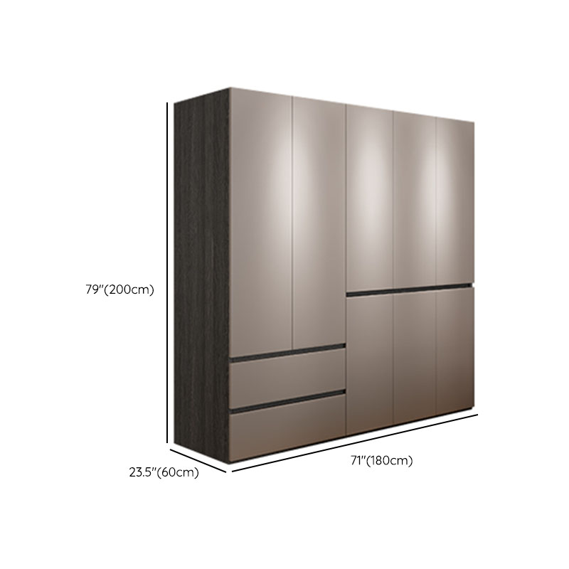 Sand Modern Manufactured Wood Wardrobe with Soft Close Drawer, Soft Close Door, Interior Shelves, and Hanging Rod - image 10
