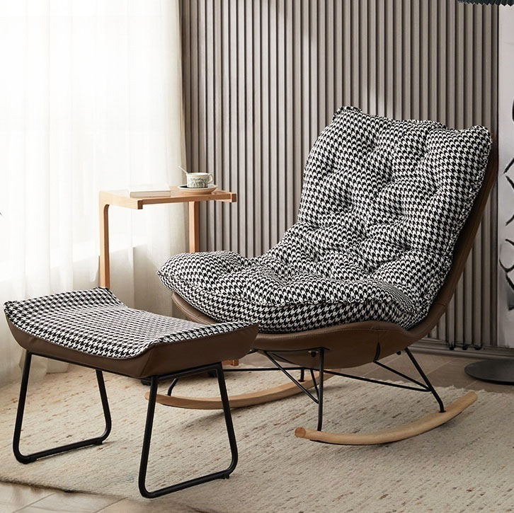 Modish Sand Ash Upholstered Rocking Accent Chair with Spindle Back and Stain Resistant - image 4