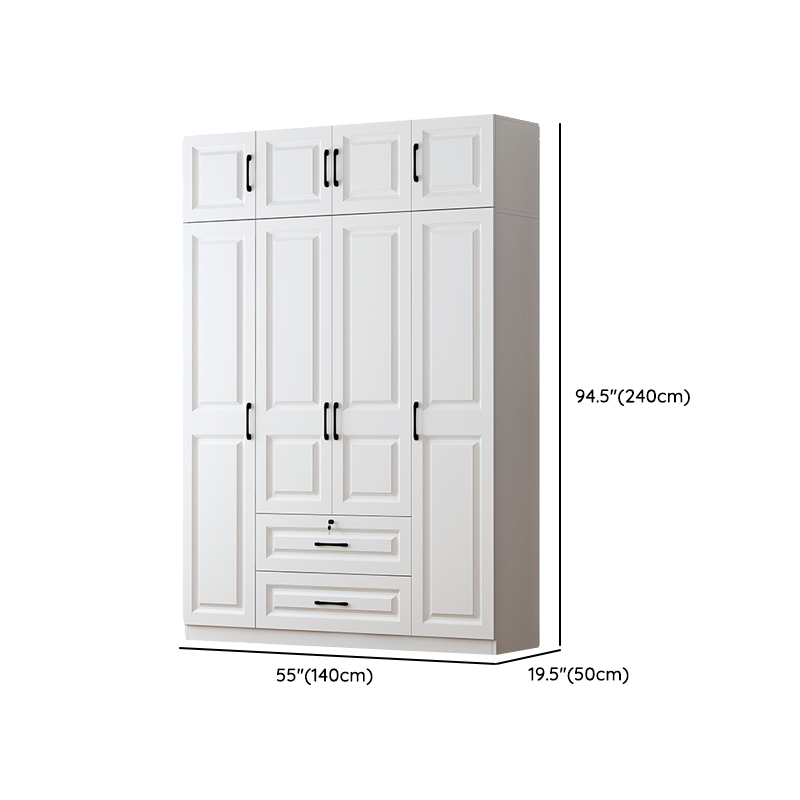Sleek White Nordic Wooden Detached Almirah with Soft Close Drawers, Doors, and Clothing Rod - image 19
