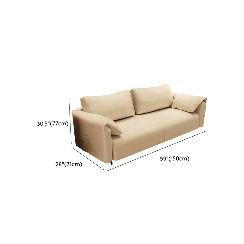 Modern Solid Color Tear Resistant Standard Sofa/Loveseat in Black/Ivory for 3-seater/Seats 2 - image 13