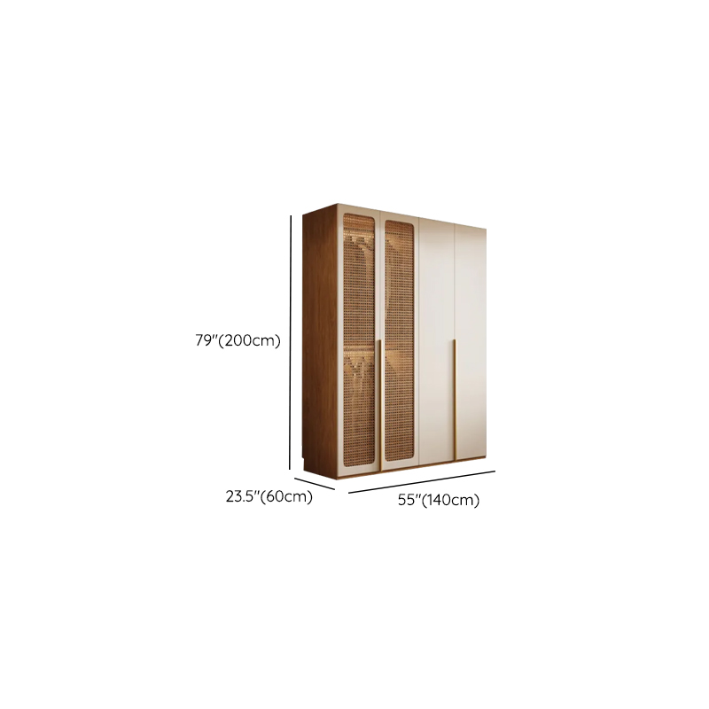 Cocoa Minimalist Manufactured Wood Wardrobe Closet with Soft Close Drawer, Soft Close Door, Interior Shelves, and Clothing Rod - image 7