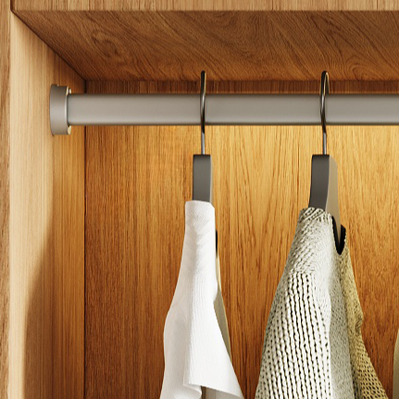 Cocoa Minimalist Manufactured Wood Wardrobe Closet with Soft Close Drawer, Soft Close Door, Interior Shelves, and Clothing Rod - image 3