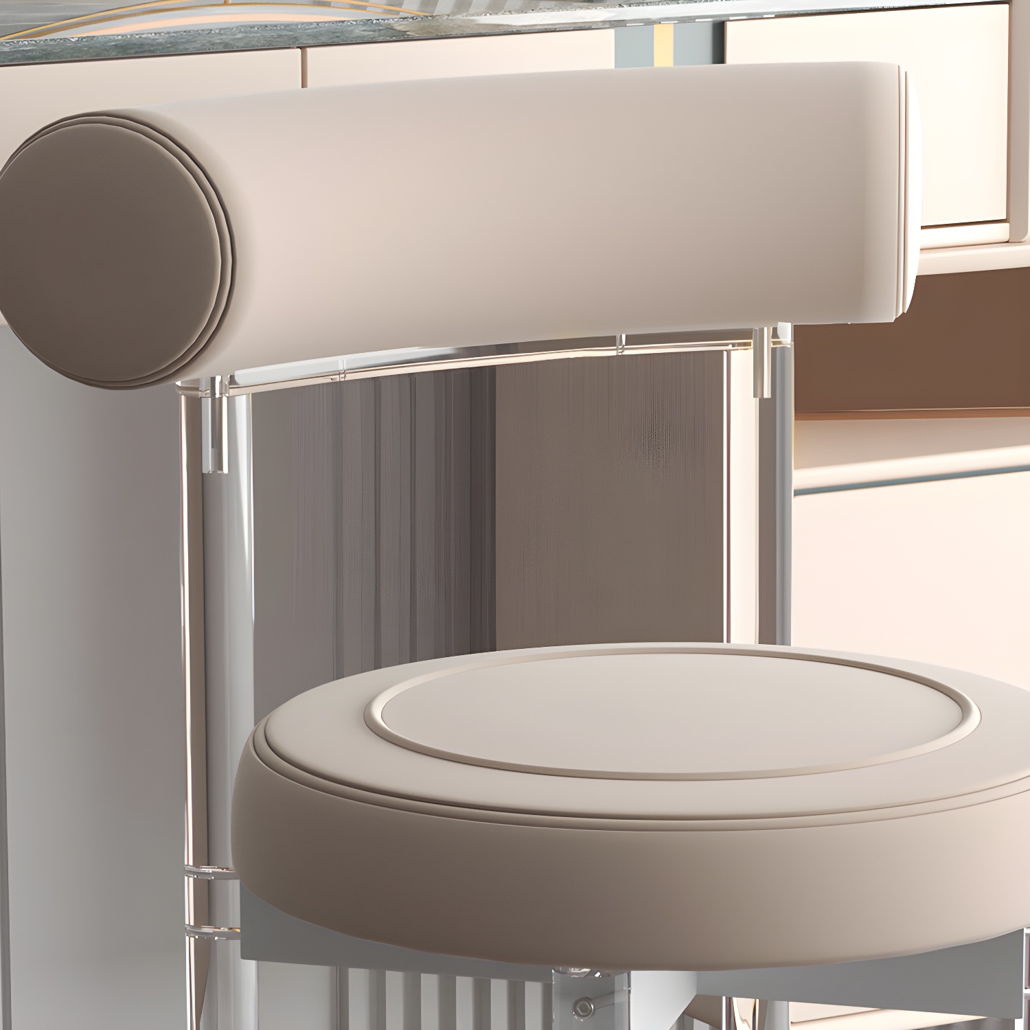Clear Leg Modern Side Chair with Low Back and Upholstered Polyurethane Seat - image 15