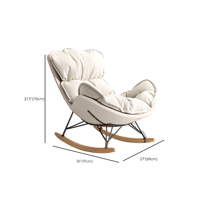 Stationary Rocking Chair with Flared Arm and Rear Support - image 24