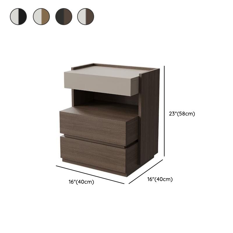 Organic Modern Nightstand With Drawer Organization Featuring 2 Shelves and Particle Board Wood Countertop - image 9
