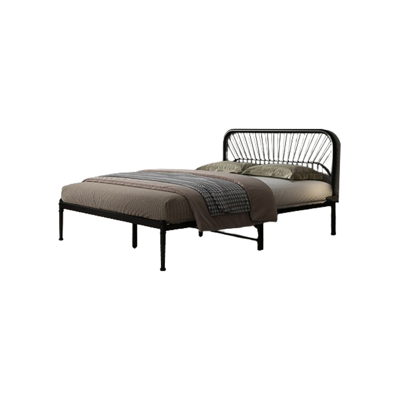 Modern Style Metal Frame Storage Panel Bed with Rectangular Headboard Shape - image 8
