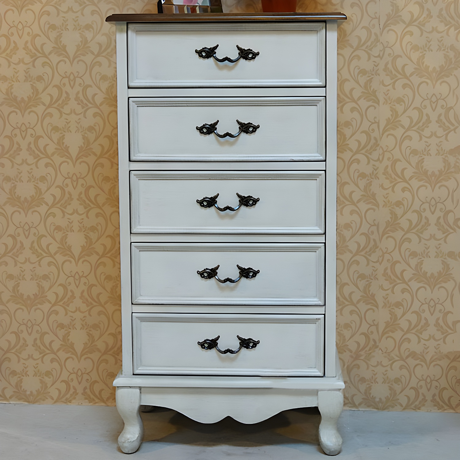 Bedroom Storage Chest Wooden Nautical Vertical Chest with Drawers - image 9