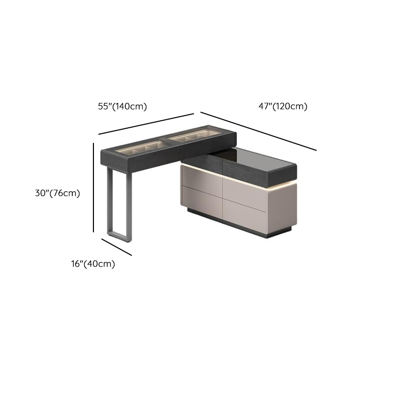 Multi-Purpose Tan Vanity Set with Lighting, Scalable 2-in-1 Adjustable Touch and Brightness - image 10
