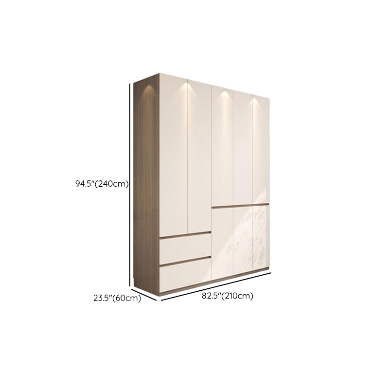 Beige Modish Armoire Cabinet in Manufactured Wood with Soft Close Drawer, Soft Close Door, Interior Shelves, and Clothing Rod - image 32