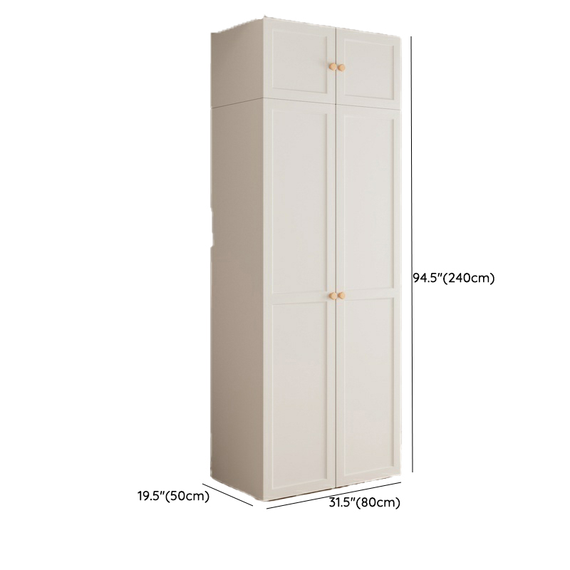 Modern White Wardrobe Armoire with Clothing Rod and Shelves - Soft Close, No Distressing - image 15