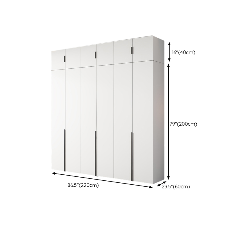 White Wood Wardrobe Armoire with Hinged Doors and Shelves Included - image 22