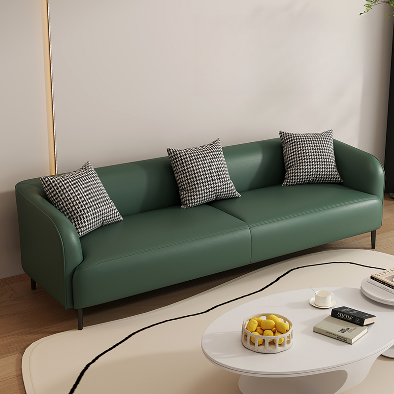 Drawing Room Standard Sofa in Pu Leather with Dark Gray/Sage/Amber Color and Armrest