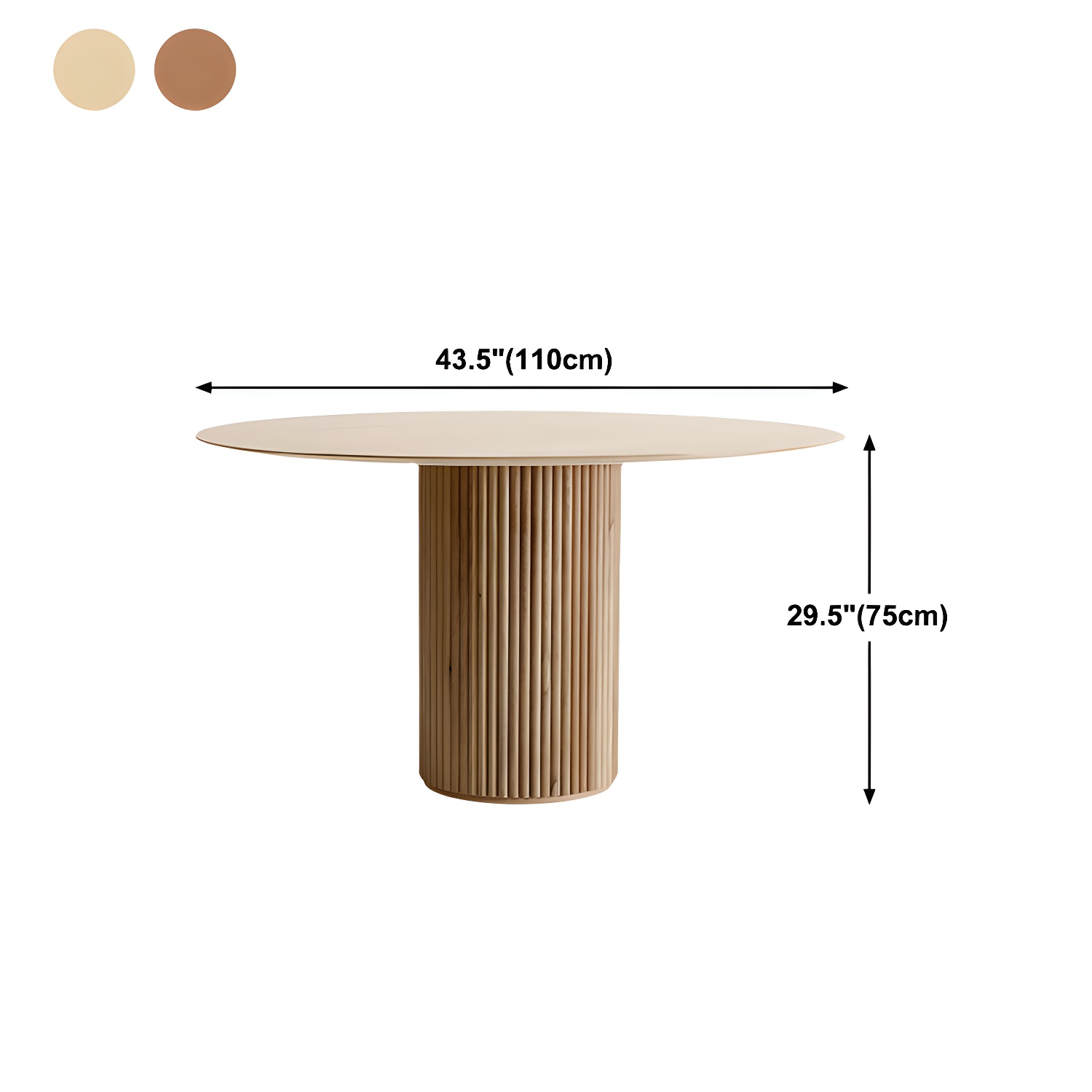 Solid Wood Round Table for Restaurant Modern Wood Table with Pedestal Base - image 16