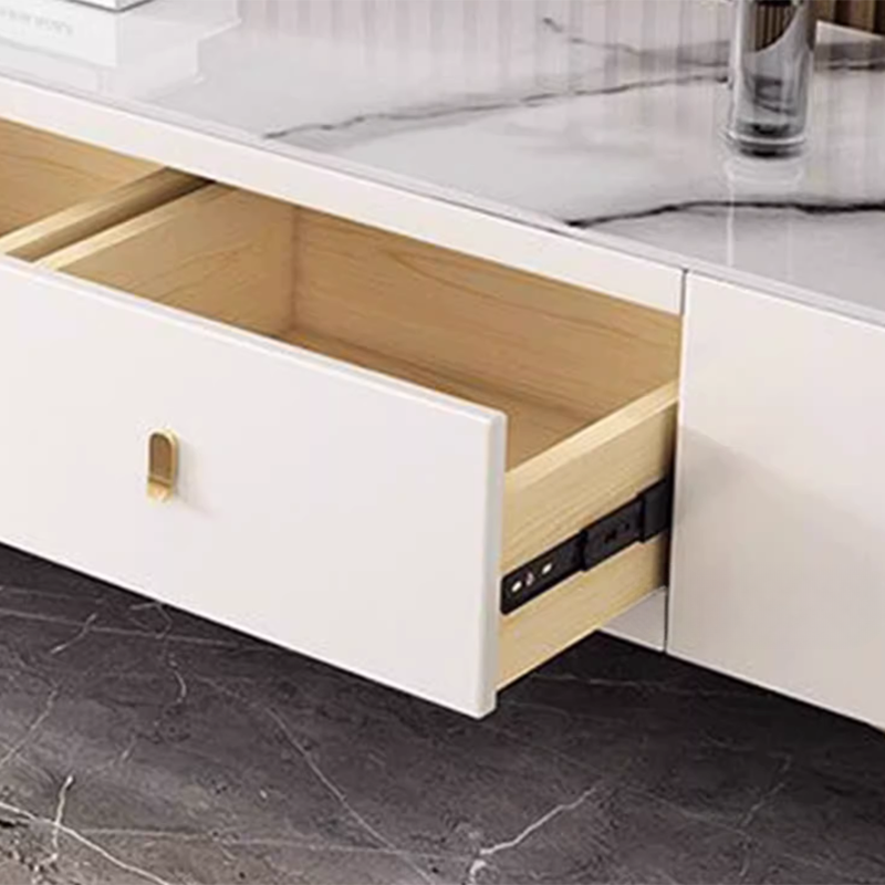 Luxurious Rectangular Glass TV Stand with Storage Drawers, 11.8"W x 15.4"H - image 13