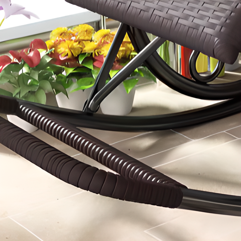 Simple Scratch-tolerant Cane Porch Rocker with Round Arm - image 17