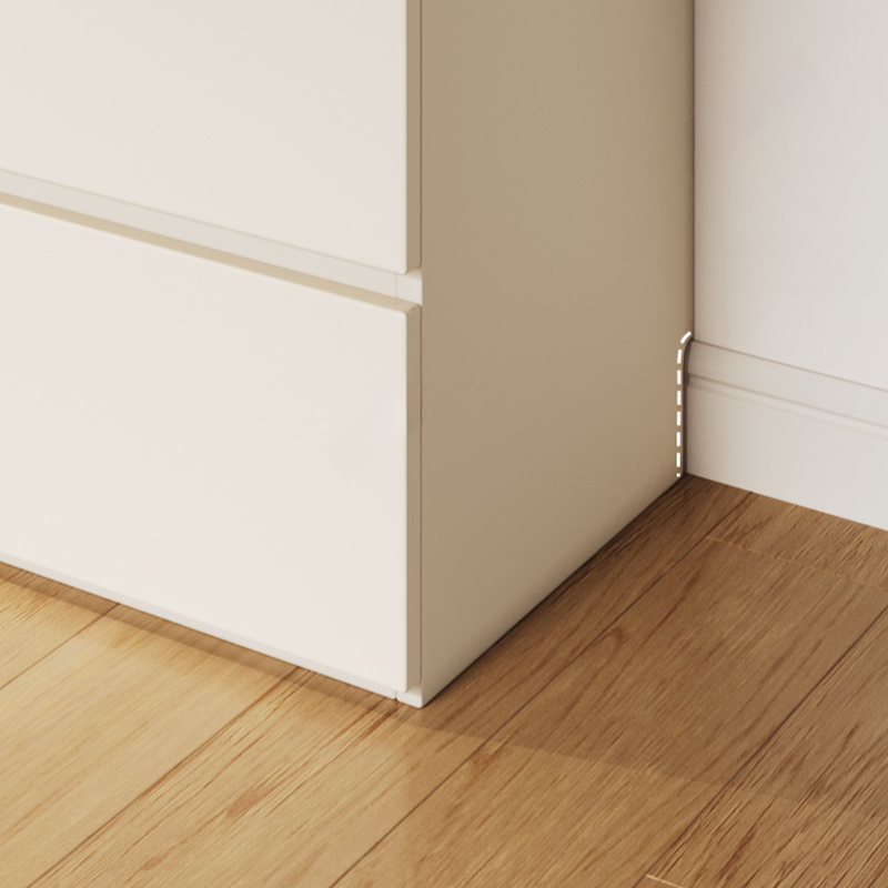 White Minimalist Manufactured Wood Independent Wardrobe Closet with Soft Close Drawer, Soft Close Door, and Interior Shelves - image 5