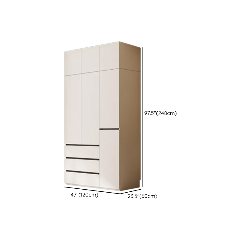 White Minimalist Laminate Independent Wardrobe Closet with Soft Close Drawer, Soft Close Door, and Interior Shelves - image 16
