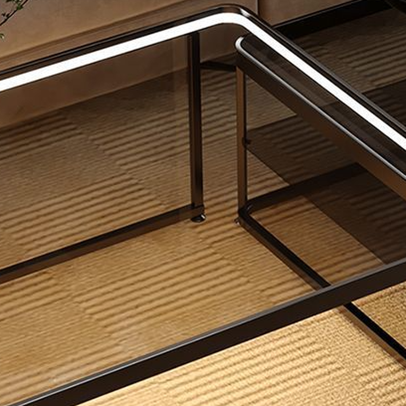 Gray/Tan Top Double Nesting Accent Table with Copper Square Frame - image 5