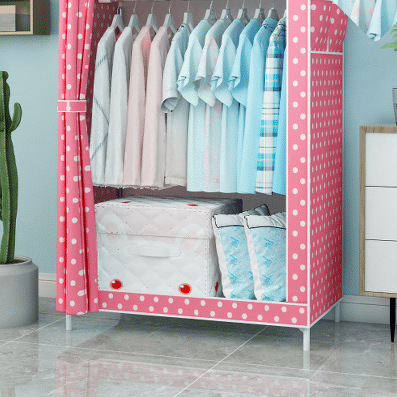 Modish Alloy Unfixed Wardrobe Closet with Interior Shelves and Clothing Rod - image 11