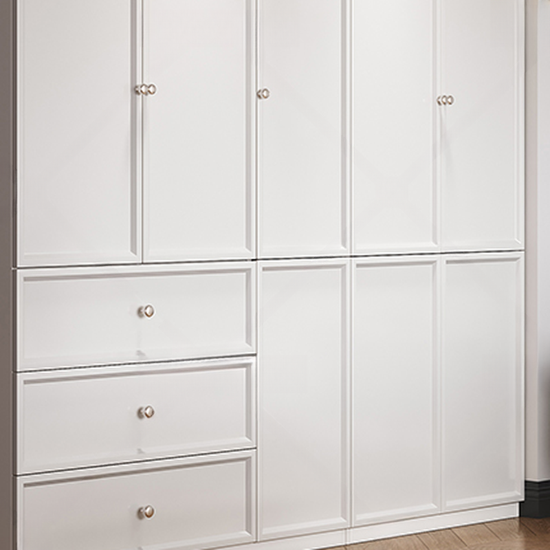 White Minimalist Wooden Wardrobe Closet with 3-Drawer/6-Drawer, Soft Close Door, Interior Shelves, and Clothing Rod - image 6