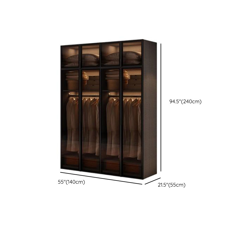 Chestnut Contemporary Lumber Cabinet Armoire with Soft Close Drawer, Soft Close Door, Interior Shelves, and Hanging Rod - image 18