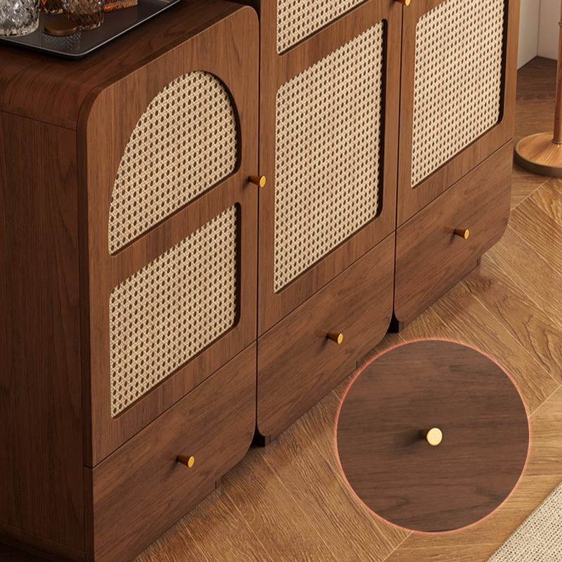 Simple Rectangular Accent Cabinet with Storage, Engineered Wood Countertop, Pull Knobs, Auburn Top, and Soft Close Drawer - image 11