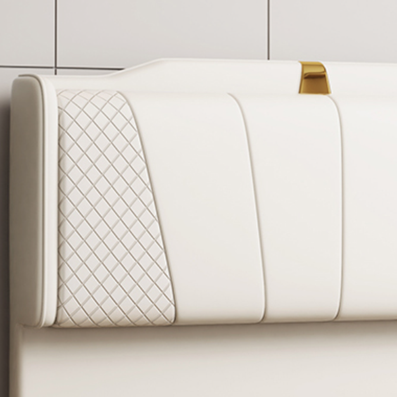 Trendy Panel Headboard in Natural Wood with No Distressing, Scooped Shape for Queen/Full Bed, Sponge Upholstery Fill, Standard Height - image 12