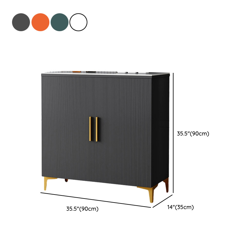 Wood Sideboard/Credenza 35 Inches Wide Glam Style, No Drawers, 2-Door Cabinet - image 16