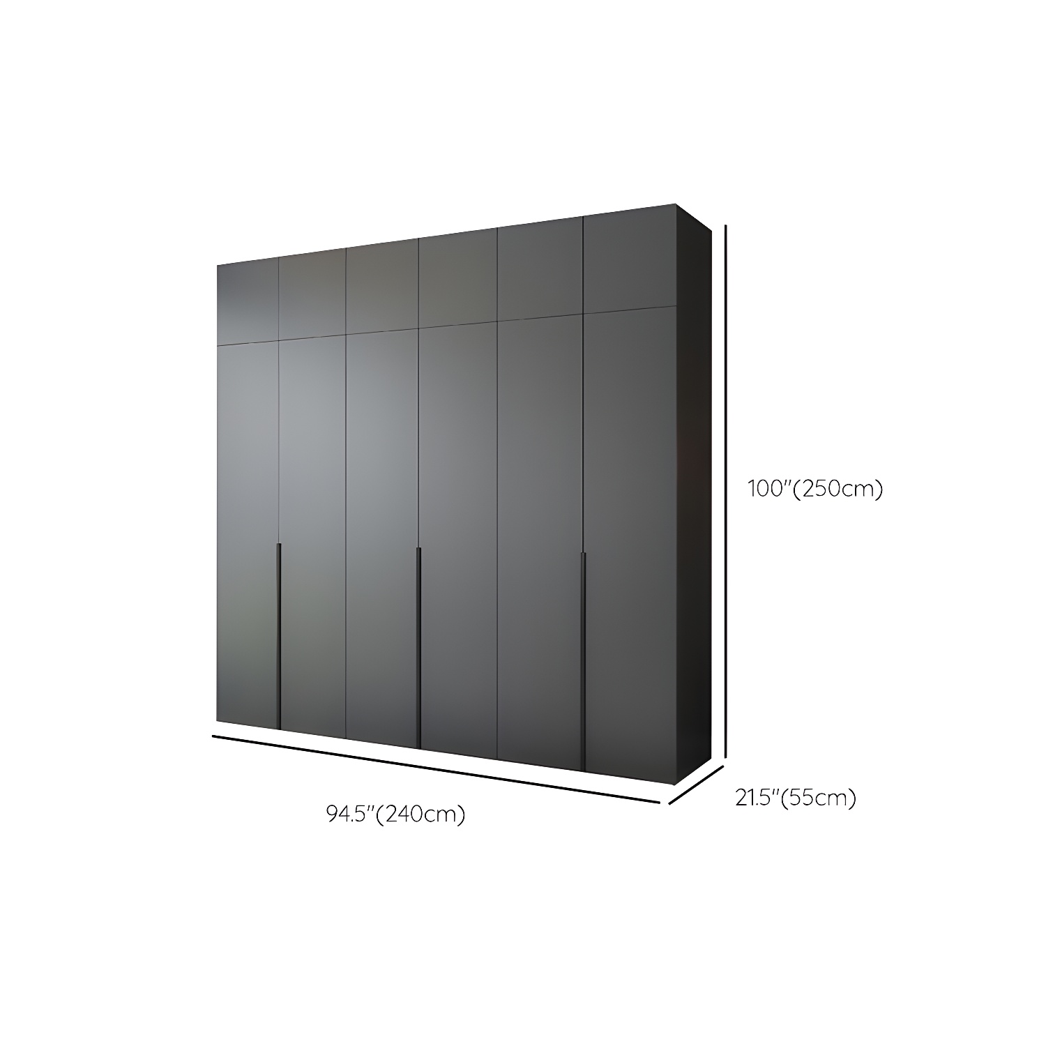 Modern Black Wardrobe Armoire with Garment Rod Wood Wardrobe Closet - image 24
