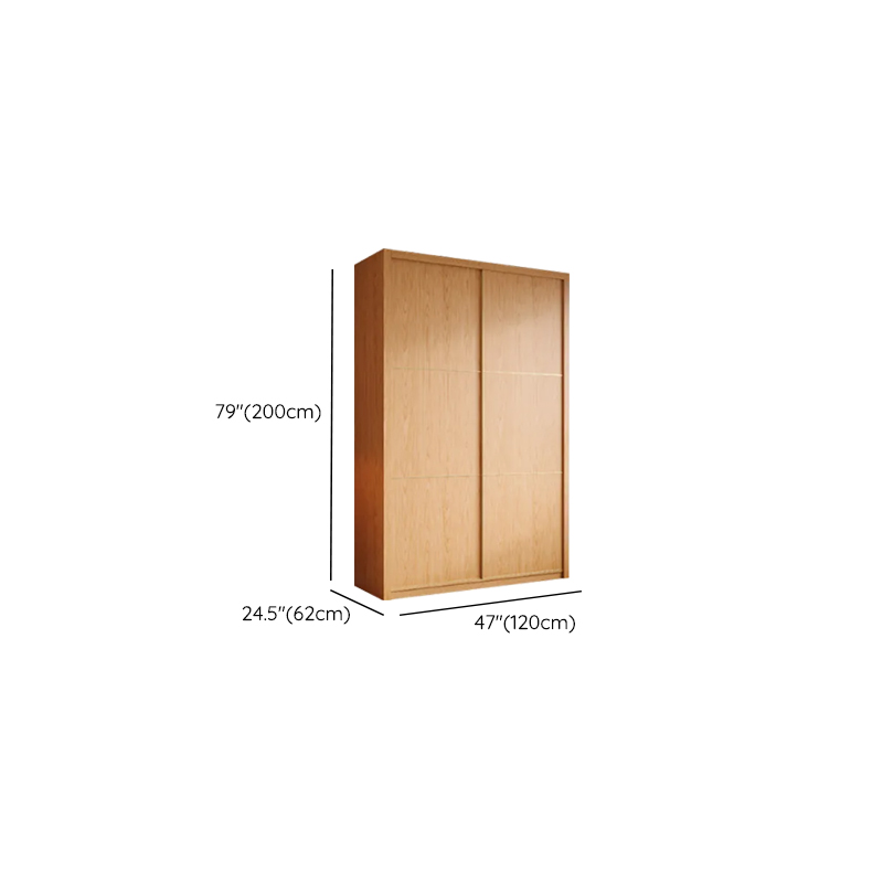 Wood Grain Minimalist Natural Wood Wardrobe Closet with Soft Close Drawer, Soft Close Door, Interior Shelves, and Clothing Rod - image 14
