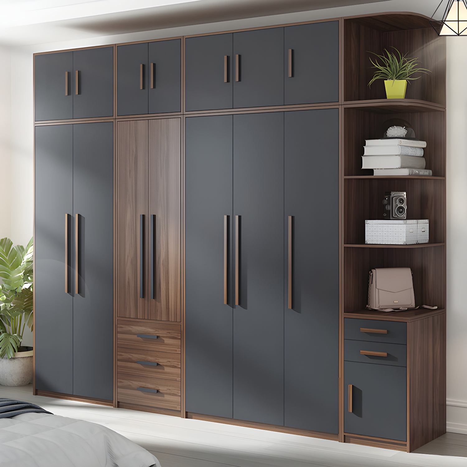 Contemporary Wardrobe Armoire Engineered Wood Wardrobe Closet - image 3
