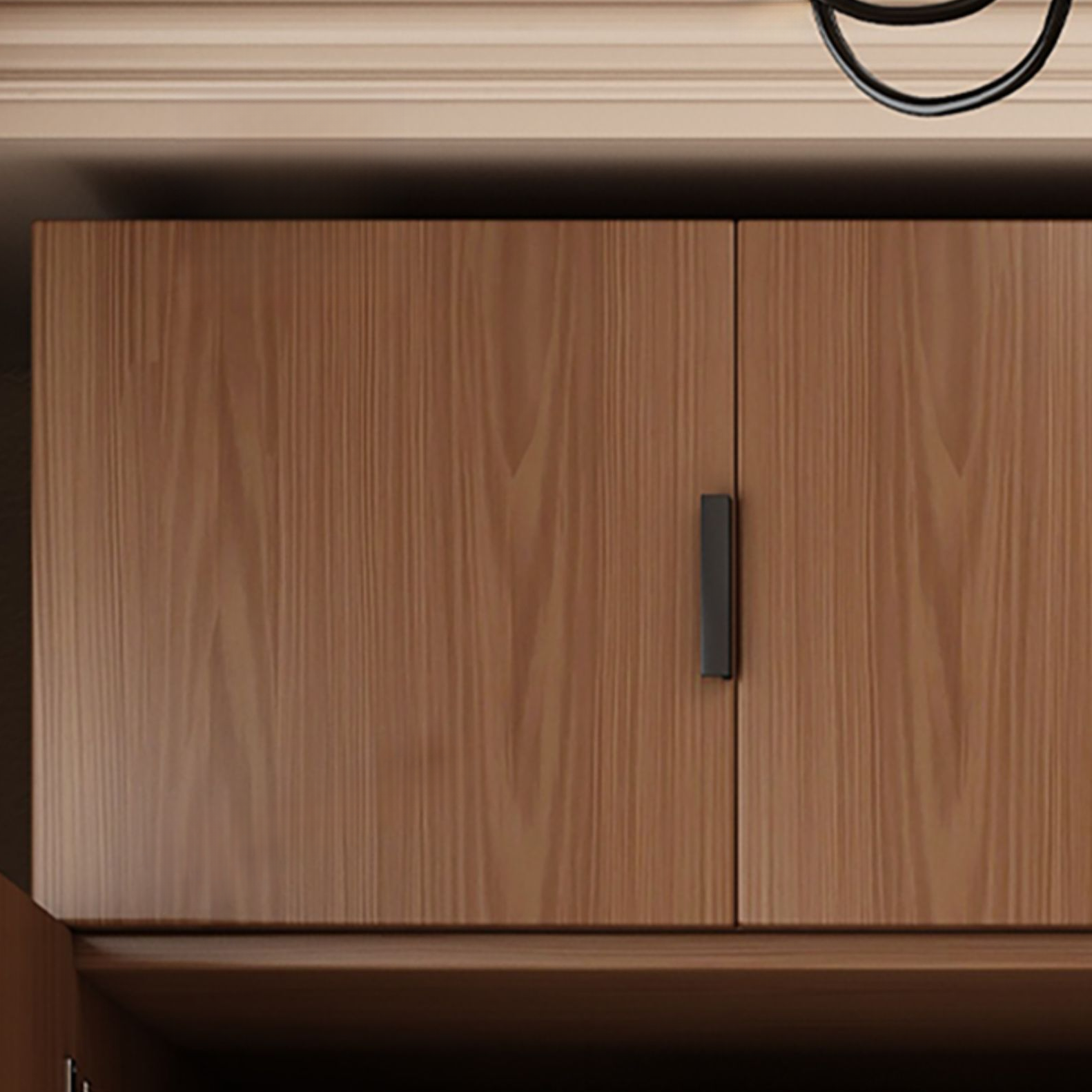 Sepia Modish Laminate Wardrobe Closet with Interior Shelves and Clothing Rod - image 4