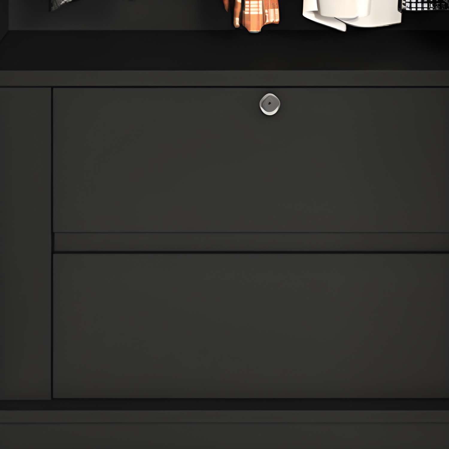 Modern Glass Doors Wardrobe Cabinet Black Bedroom Storage Cabinet Excluding Lighting - image 8