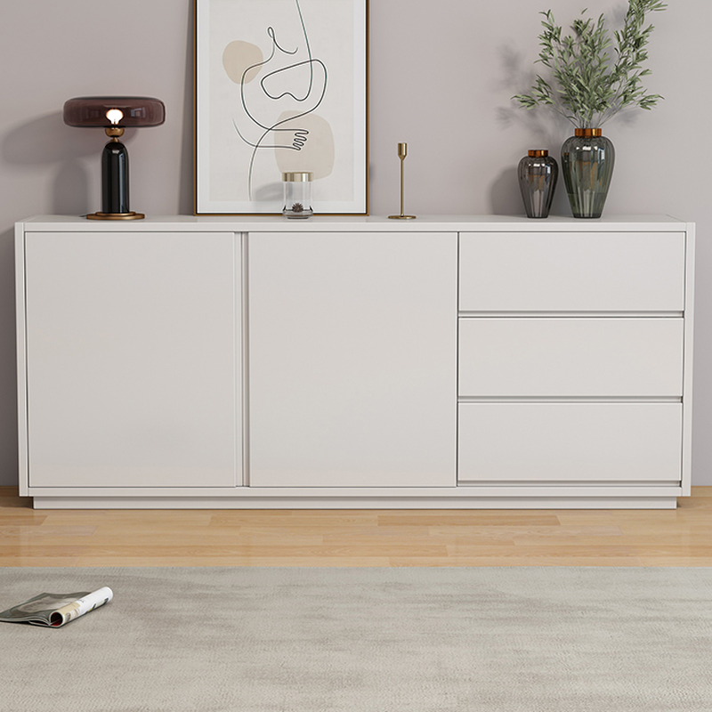 Sideboard with 3 Drawers, Cabinet, Standard Narrow Sizes, Four Internal Shelves, Wood Countertop, and 2 Doors - image 2
