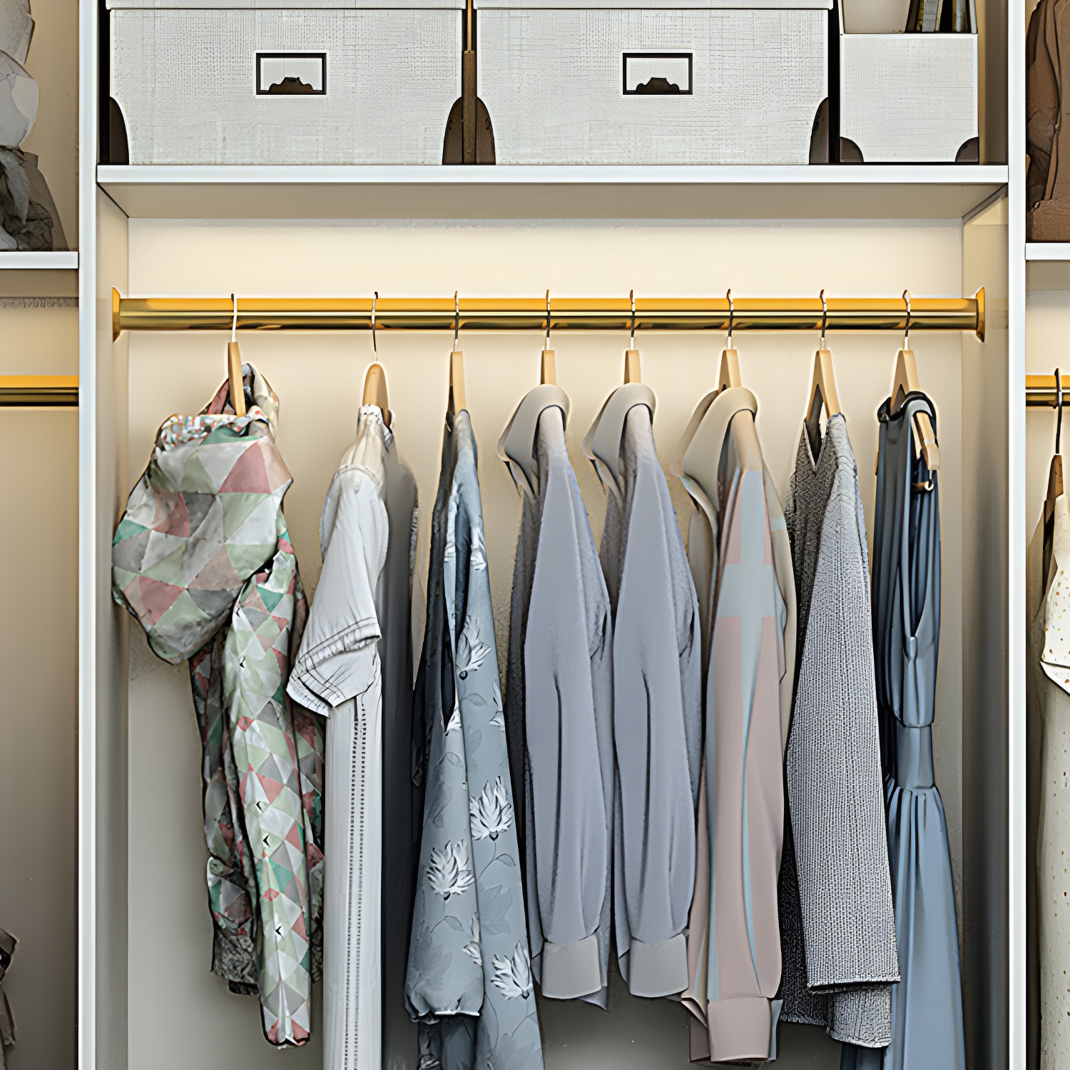 Engineered Wood Wardrobe Cabinet Modern Wardrobe Closet with Shelves for Home - image 6