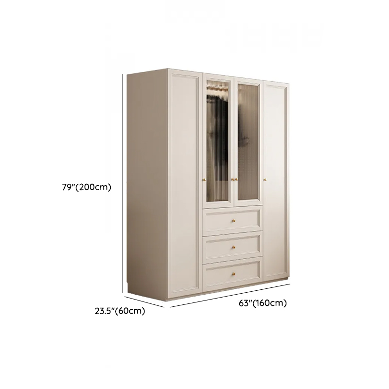 White Minimalist Laminate Wardrobe Closet with 3-Drawer, Soft Close Door, Interior Shelves, and Clothing Rod - image 19