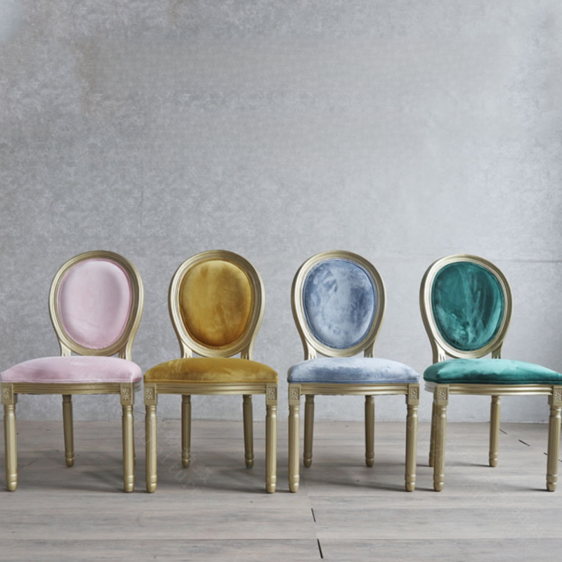 Golden Legged King Louis Back Armless Chair for Dining Room, Outlined Frame with Foot Pads, Steady and Stable - image 16