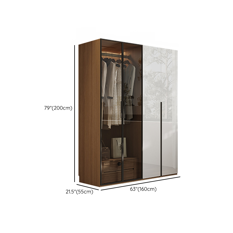 Casual White Lumber Wardrobe Closet with Soft Close Drawer, Door, Interior Shelves, and Clothing Rod - image 12