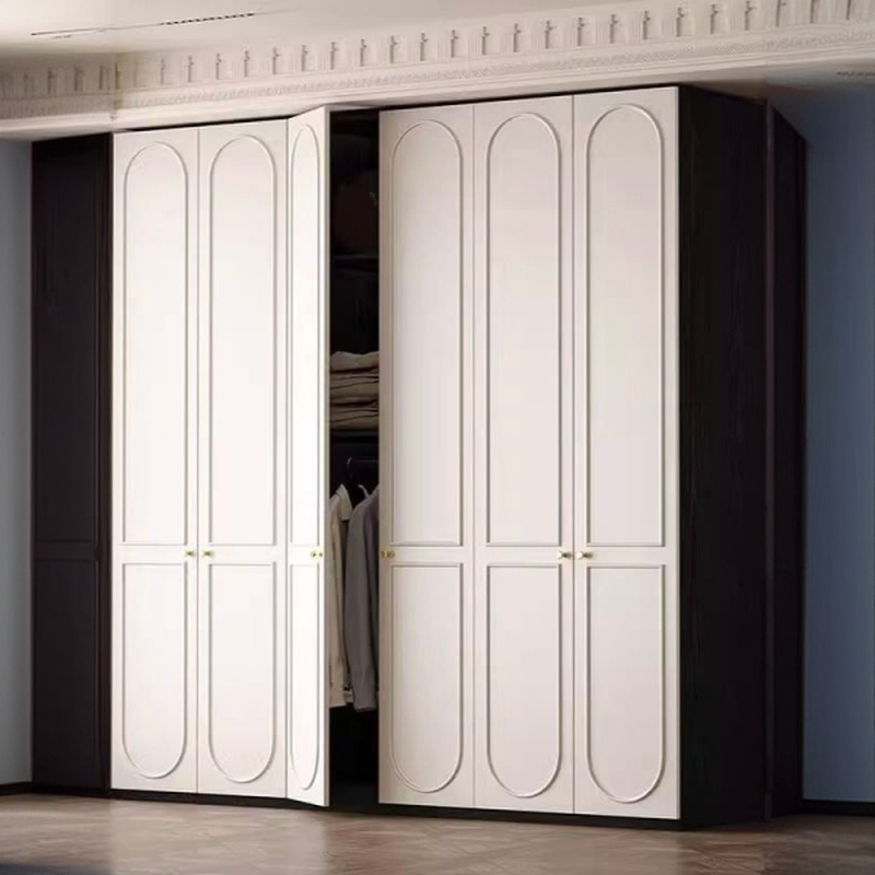 White Modish Manufactured Wood Armoire Cabinet with Soft Close Drawer, Soft Close Door, Interior Shelves, and Clothing Rod