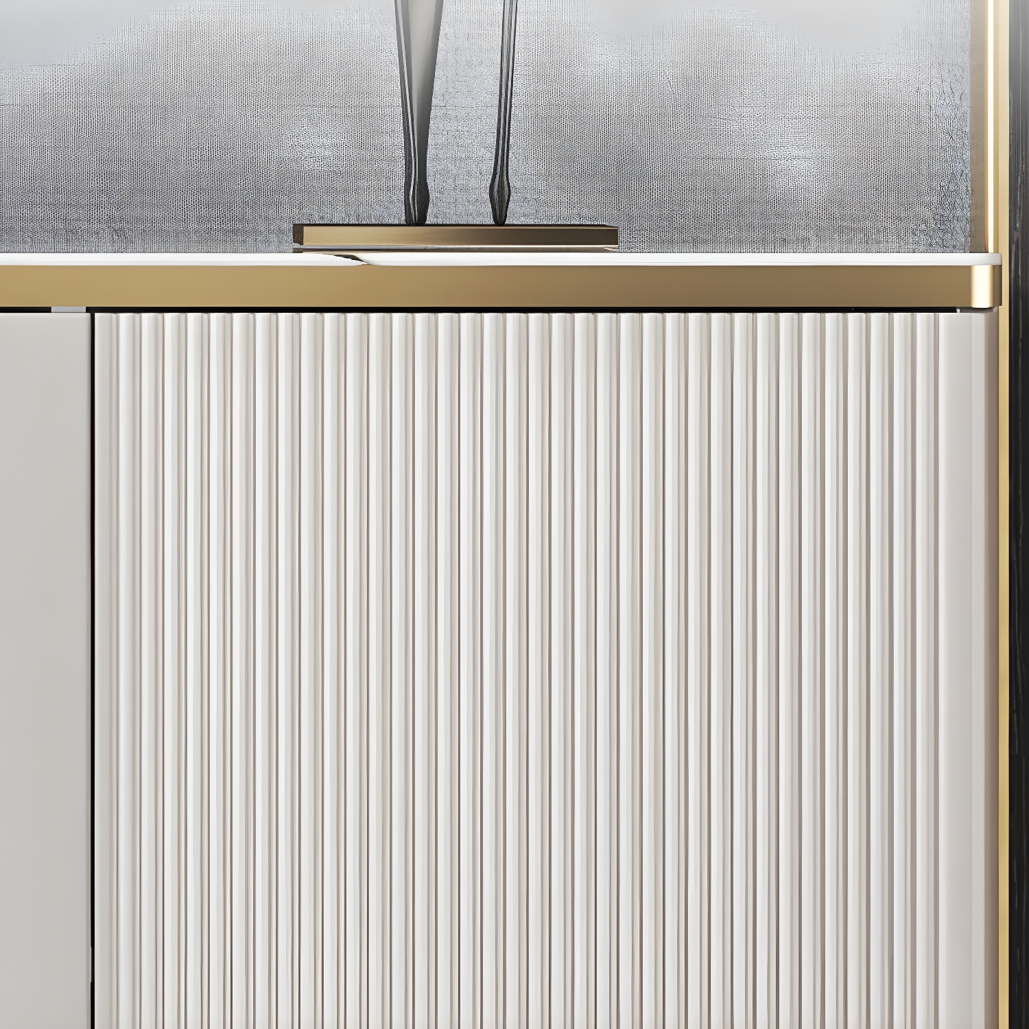 Contemporary Style Engineered Wood Buffet Stand Adjustable Shelving Credenza - image 9