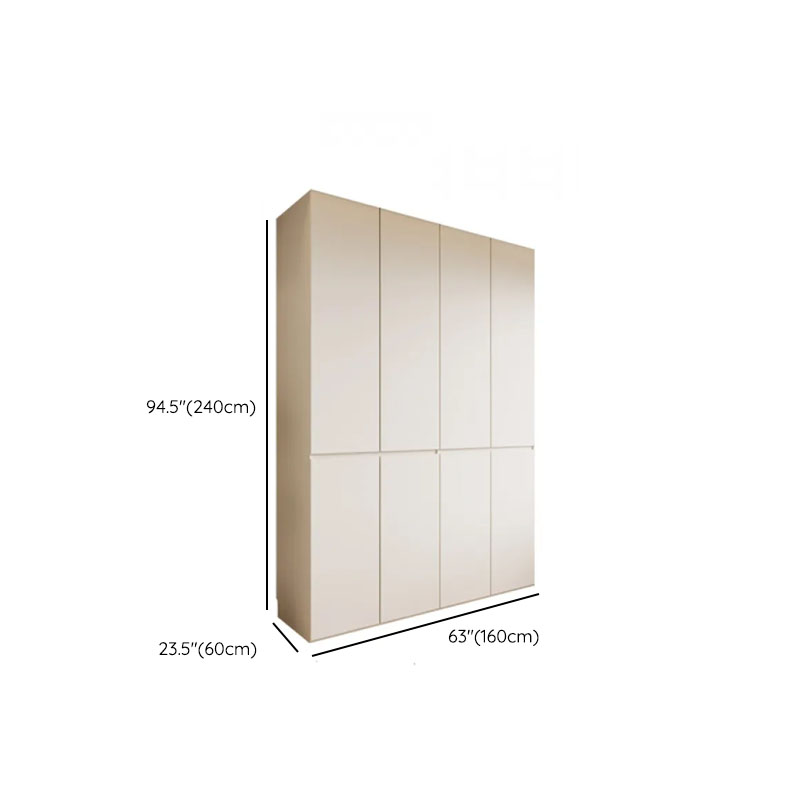 White Minimalist Manufactured Wood Independent Wardrobe Closet with Soft Close Door, Interior Shelves, and Articulated Mechanism - image 13
