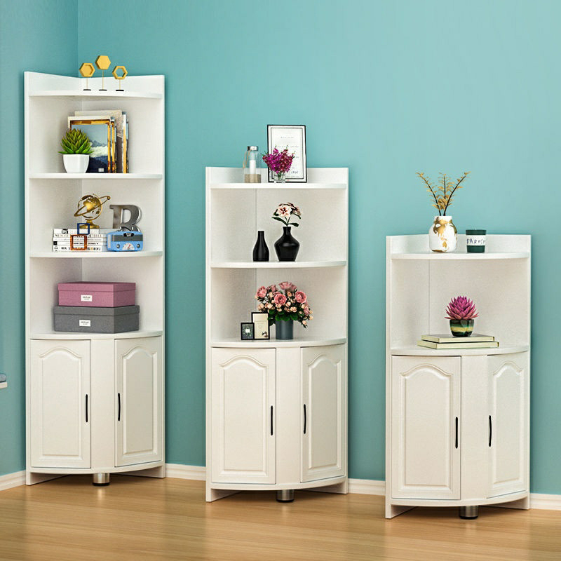 Modern Wood Corner Accent Cabinet with Open Shelves Wood Doors and 1 Cabinet for Living Room - image 3
