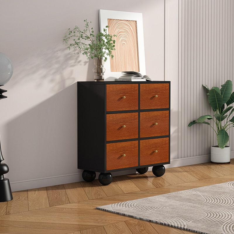 Cocoa Simple Manufactured Wood Console Dresser with 6 or 9 Drawers in Horizontal or Vertical Orientation