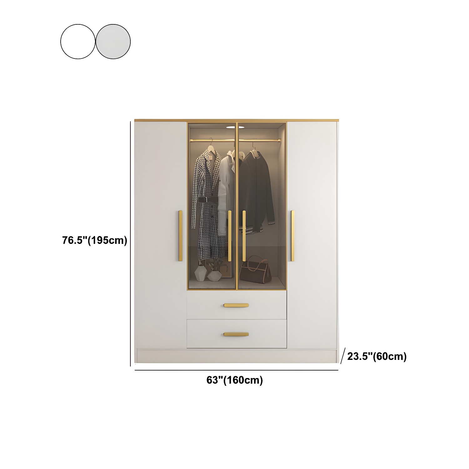 Contemporary Style Wardrobe Wooden Wardrobe Closet with Drawer - image 23