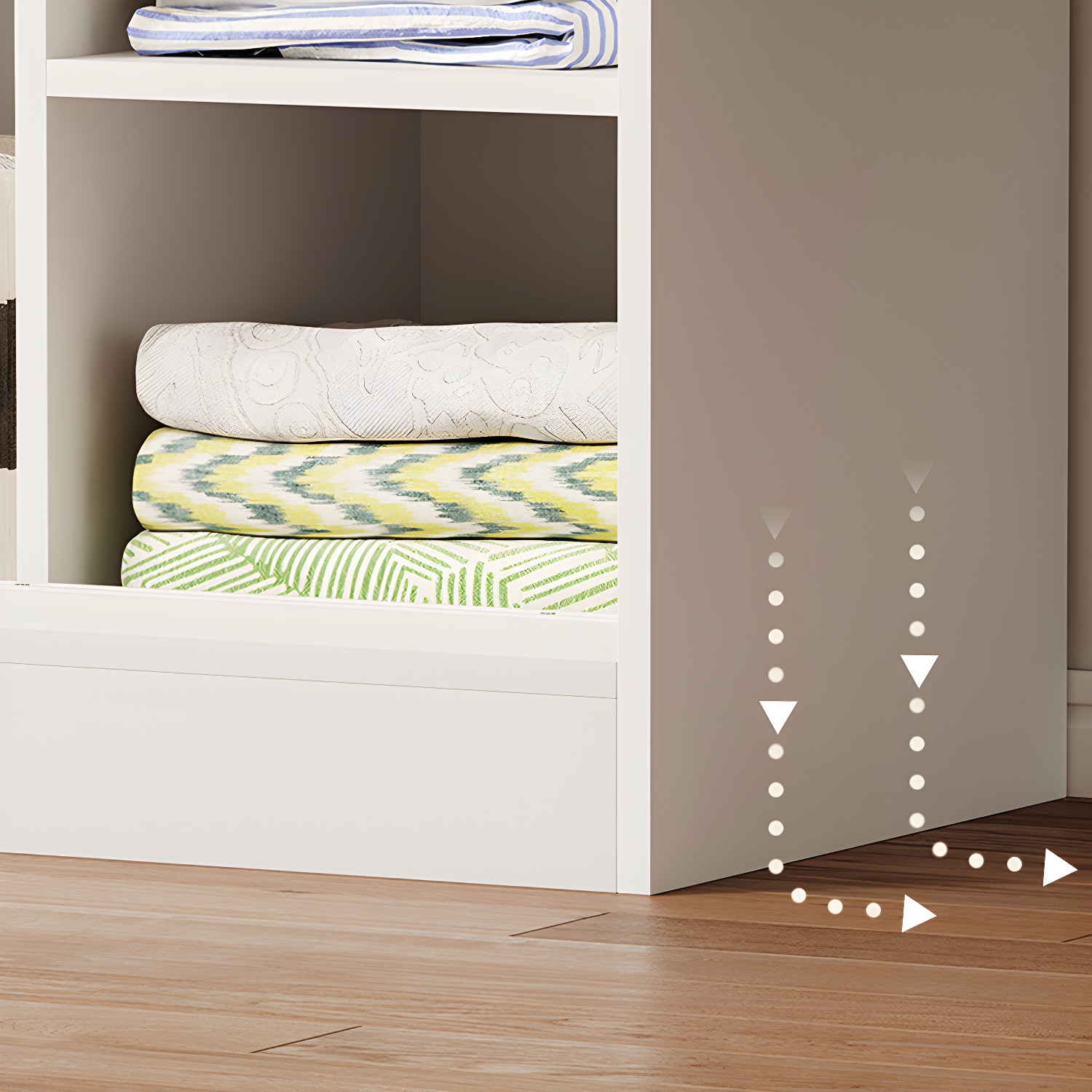 Contemporary Freestanding Wardrobe Armoire Wood Sliding Doors Wardrobe - image 12