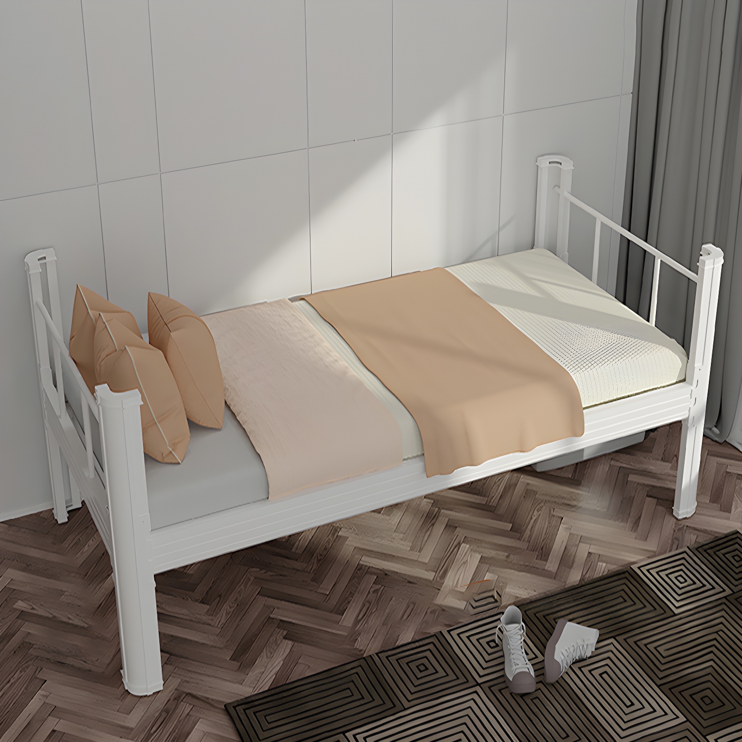 Sleek Iron Frame Modern Bed - Solid Construction and Clean Design for a Restful Sleep - image 2
