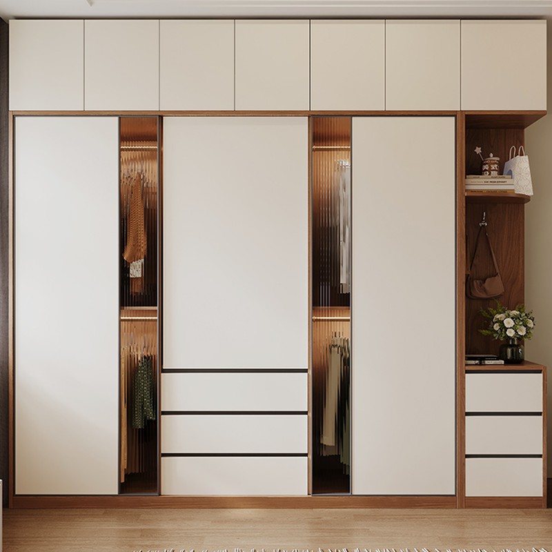 White Modish Lumber Independent Cabinet Armoire with Soft Close Drawer, Soft Close Door, and Interior Shelves