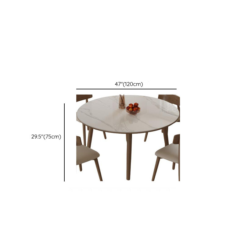 Rounded Slate Stone Dining Table Set with 4 Legs, Padded Chair Back, and White Table Top - image 8