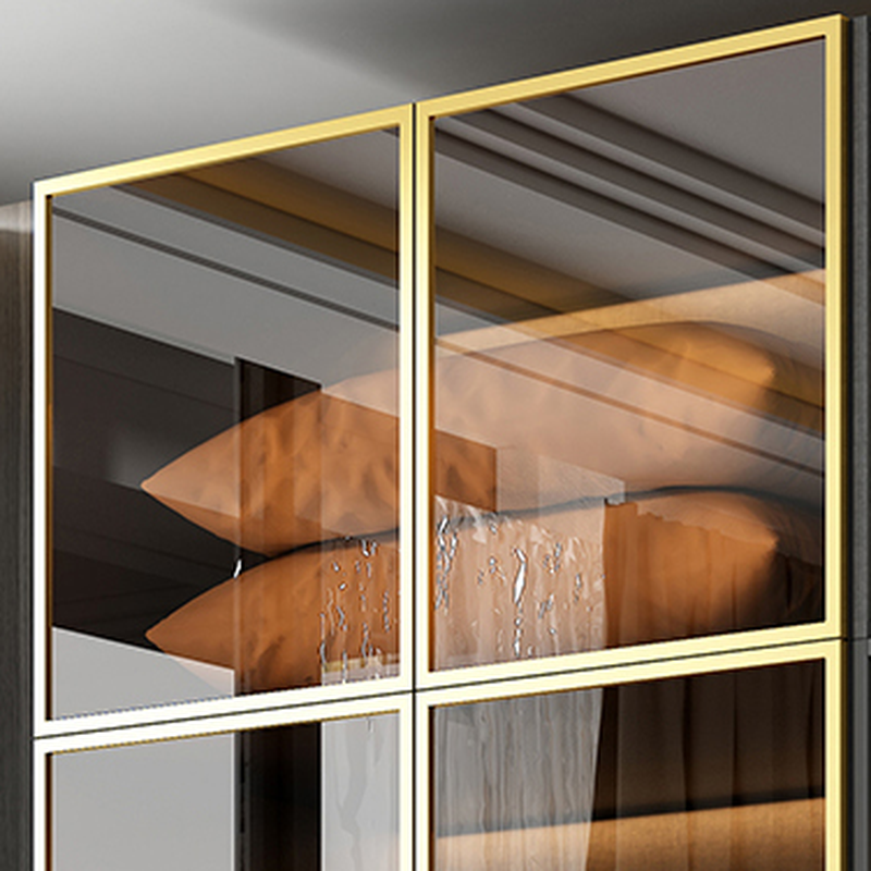 Storm Gray Glam Manufactured Wood Independent Armoire Cabinet with Interior Shelves and Clothing Rod - image 4